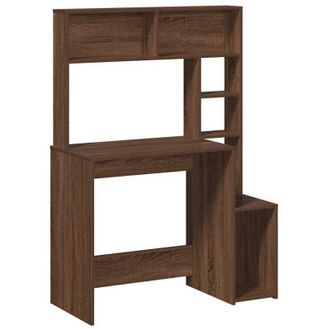 vidaXL Scrivania Mensole Rovere Marrone 100x45x140cm Legno Multistrato - Vidaxl