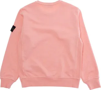 Stone Island Boys Kids Crewneck Sweatshirt Pink Cotton Hoods & Sweatshirts