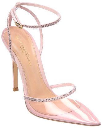 Gianvito Rossi Crystal Sabin 105 Plexi & Suede Pump