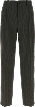 Maison Kitsuné Straight Trousers, male, Green, 3XS, Relaxed Pleated Trousers
