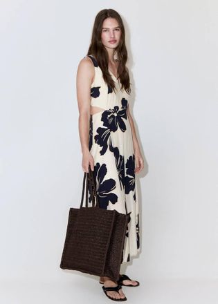 Mango Abito cut out stampato floreale grezzo - Donna - XS - MANGO