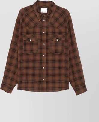 Isabel Marant checked long sleeve shirt with chest pockets