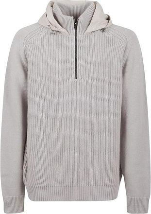 Herno Resort Hooded Wool Sweater - Heren - Coltruien - Grijs - L - Wol - Truien & Vesten