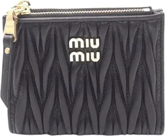 Miu Miu Pre-owned Wallets, female, Black, Size: ONE SIZE Pre-owned Leather Wallet