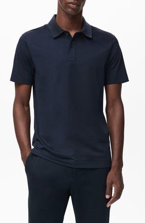 Mango Slim Fit Thermolite Polo in Navy at Nordstrom, Size Medium