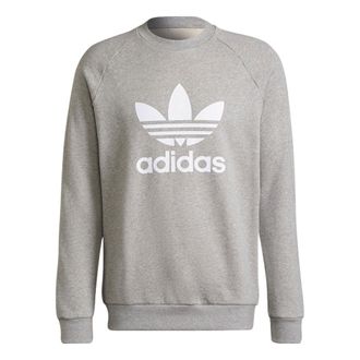 adidas original adicolor classics trefoil crewneck sweatshirt Medium Grey Heather White H06650