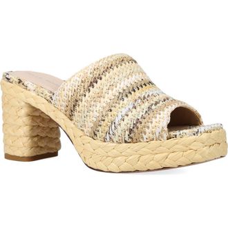 Pelle Moda Capree Espadrille Platform Slide Sandal in Natural at Nordstrom, Size 7.5