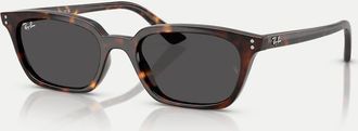 Ray-Ban Zaya - Occhiali da sole rettangolari color Havana con lenti grigie-Marrone