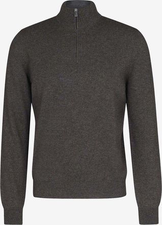 Gran Sasso Feinstrick-Kaschmirpullover mit Stehkragen und Zip
