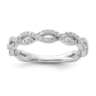 Diamond2Deal 14k White Gold Lab Grown Diamond Wedding Band Ring 0.4Ct Clarity- VS Color- G-H