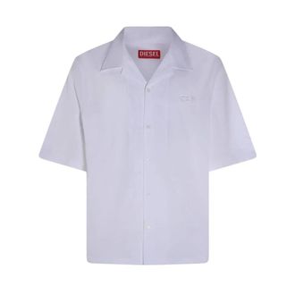 Diesel Heren, Overhemden, Wit, Maat: 2XL Katoen
