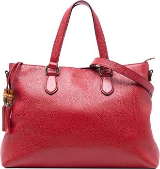 Gucci Pre-owned Leren Tote Bag - Dames - Vintage Shopper - Rood - ONE Size - Leer - Vintage