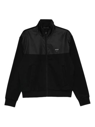 Prada logo-appliqu&eacute; zip-up jacket - Black