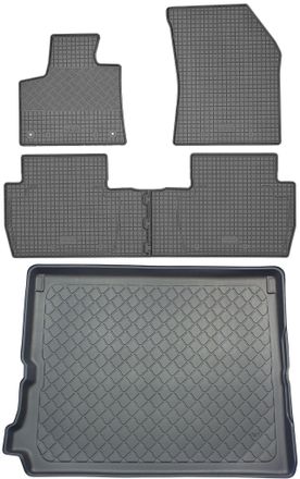 OEM Peugeot 5008 Ii Van (5 Puertas) Desde 07.2017 Set - Alfombrillas De Goma Para Coche + Alfombrilla Para Maletero