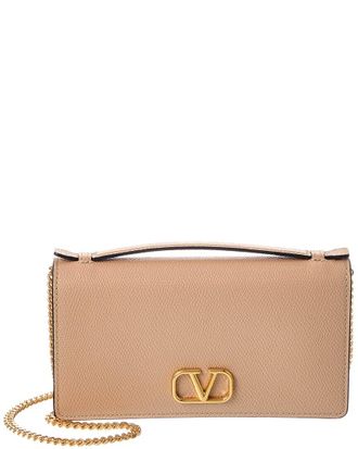 Valentino Vlogo Leather Wallet On Chain
