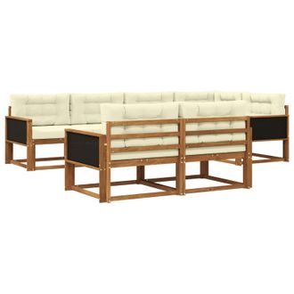 vidaXL Conjunto De Sof&aacute;s De Exterior 8 Pcs Natural Y Crema Vidaxl