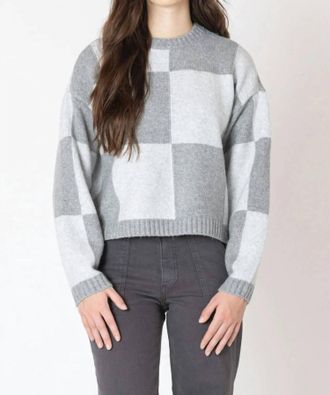 Dex Clothing Colorblock Long Sleeve Sweater In Heather Grey