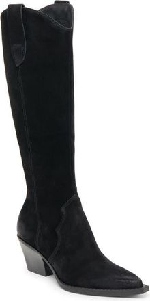 Dolce Vita Regy Western Boot in Onyx Suede at Nordstrom, Size 6 Regular Calf