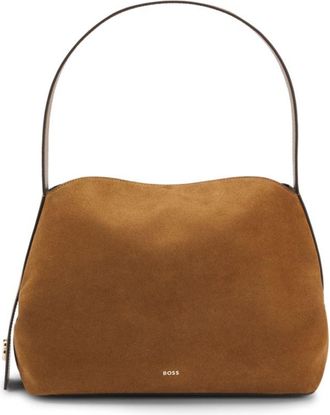 BOSS Faux-leather shoulder bag with magnetic closure