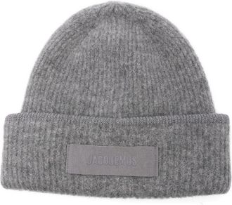 Jacquemus Grey Gros Grain Wool Beanie Hat