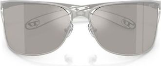 Diesel 61mm Pillow Sunglasses in Silver /Ivory Mirror Silver at Nordstrom