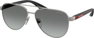 Prada Zonnebril Linea Rossa PS A52S - Heren - Zonnebrillen - Grijs - 58 MM - Accessoires
