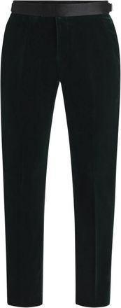 BOSS Slim-fit tuxedo trousers in cotton velvet