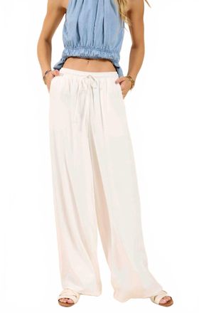 Sadie & Sage Sugarloaf Elastic Waist Pants With Lining In Beige