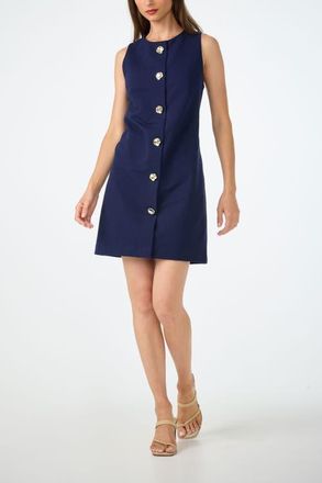 Trina Turk Cristas Button Front Tailored Dress in Indigo at Nordstrom, Size 10