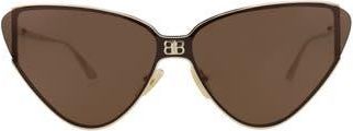 Balenciaga 99mm Cat Eye Sunglasses in Gold Gold Brown at Nordstrom Rack