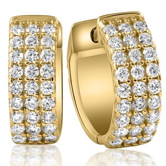 Pompeii3 1/2 Ct Diamond Hoops Womens Earrings 10k Yellow Gold