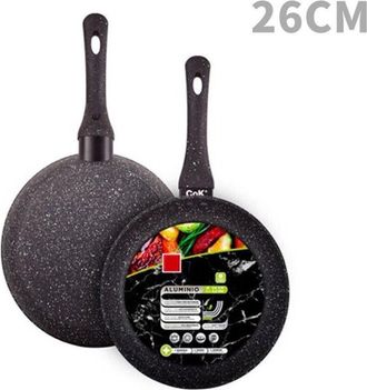 Trade Shop Trade Shop - Pan De Aluminio Con Efecto De Piedra Negra No Paja &Oslash;20 A 32 Cm - -di&aacute;metro 26cm