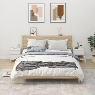 Berkfield Home Bedside Cabinets 2 pcs White 40x35x50 cm | Size: 40 x 35 x 50 cm