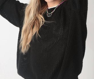 Electric & Rose Chloe Raglan Sleeves Sweater In Onyx