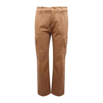 Mason's Broeken, Dames, Beige, S, Leer, Victoria Straight Cargo Broeken