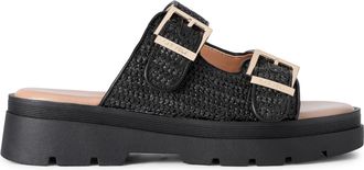 Carvela Womens Bormio Buckle Sandals - Black Fabric - Size UK 7