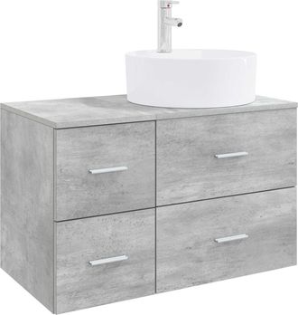 vidaXL Juego De Muebles De Ba&ntilde;o 2 Uds. Gris Hormig&oacute;n Vidaxl
