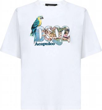 Dsquared2 Womens Graphic T-Shirt In White