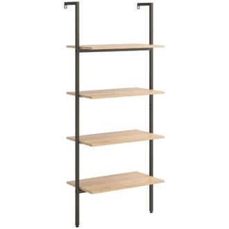 vidaXL Vidaxl - Scaffale Pendente 4 Livelli Marrone Chiaro e Nero 64x35x152,5cm