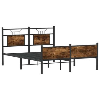 Berkfield Home Durable Bed Frame without Mattress Smoked Oak 140x200 cm Engineer in Brown