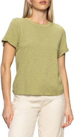 Sanctuary Perfect Roll Sleeve Cotton T-Shirt in Bamboo at Nordstrom Rack, Size Xx-Large