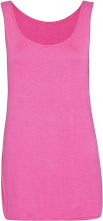 Purple Hanger Womens Scoop Neck Sleeveless Ladies Long Soft Stretch Plain Vest Casual Strappy T-Shirt Top Cerise Size 22 - 24 (XXXL)