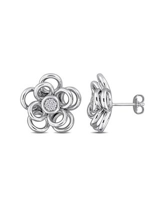 Rina Limor Silver 0.11 Ct. Tw. Diamond Earrings