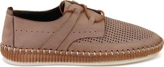 Desa Mens Leather Casual Lace-Ups - Rubber Sole, Flat Heel, Breathable | Blue - 44