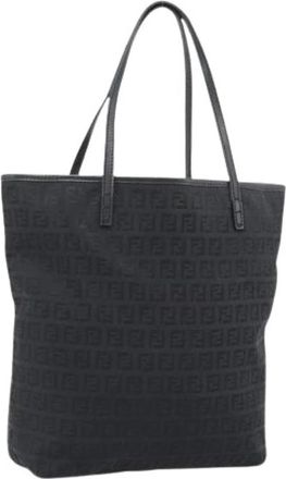 Fendi Pre-owned Zucchino Canvas Tote Bag - Dames - Vintage Shopper - Zwart - ONE Size - Leer - Vintage