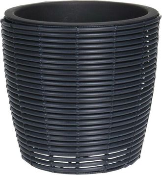 Mobili Rebecca Mobili Rebecca - Rebecca Mobili Jarr&oacute;n De Polirrat&aacute;n Peque&ntilde;o Negro Porta Macetas Para Plantas Y Flores