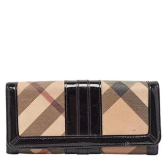 Burberry Pre-owned Wallets, female, Beige, Size: ONE SIZE Pre-owned Coated canvas wallets