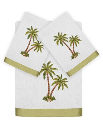 Linum Home Textiles Palmera 3Pc Embellished Turkish Cotton Towel Set