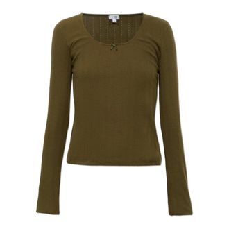 Maison Margiela Top de lencer&iacute;a de manga larga - Tops - Mujer - Verde - XS