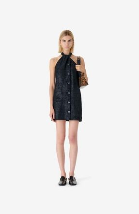 Iro Kiera Halter Mini Dress in Shiny Black at Nordstrom, Size 36 Eu